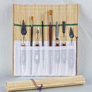 Artist Bamboo Brush and Knife Wrap