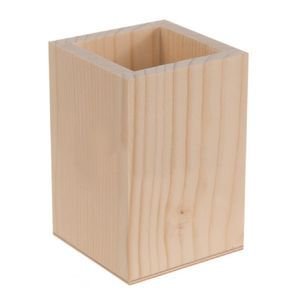 Pine pencil and brush holder – square