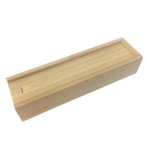 Plain wooden pencil box with sliding lid – rectangular