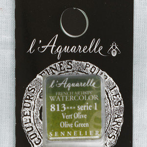 Sennelier Aquarelle Extra Fine Artists’ Watercolour Half Pan S1 - Olive Green - 813